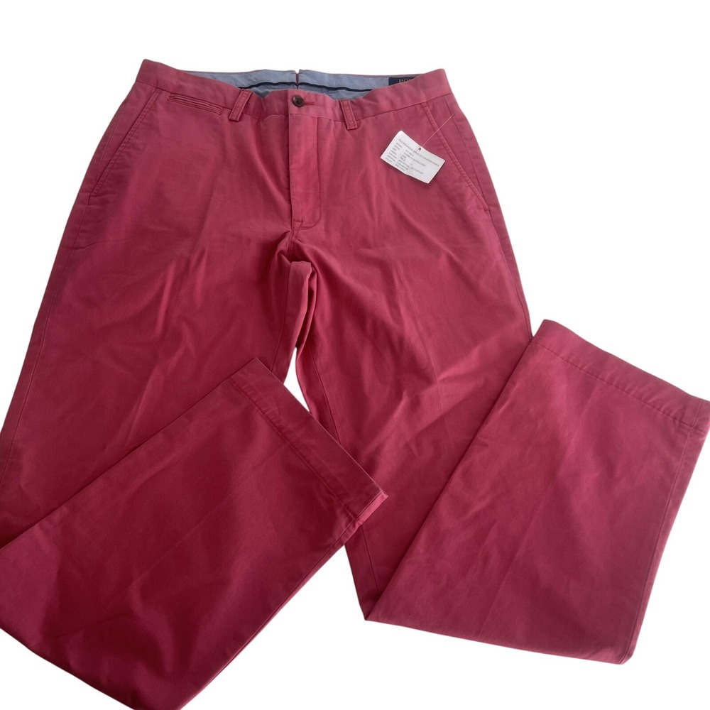 NWT Polo Ralph‎ Lauren Pants 32x32 Red Coral Stretch Suffield Classic Fit Chino